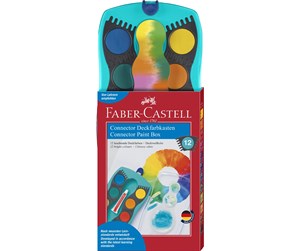 Kreative leker - Faber Castell Connector paint box colours turquoise (12 pcs) - 125003