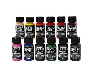 Kreative leker - Creativ Company Textile Color Semi-opaque Textile Paint 12x50ml - 34160