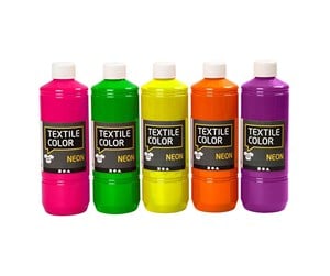 Kreative leker - Creativ Company Textile Color Semi-opaque Textile Paint 5x500ml - 34228