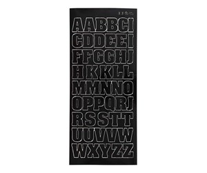 Kreative leker - Creativ Company Stickers Large Capital Letters Black 1 Sheet - 170288