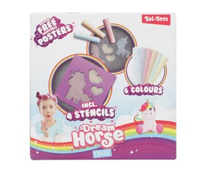 Utendørsleker - Dream Horse Sidewalk Chalk Unicorn with Templates 10 pcs. - 61044B