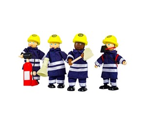 Dukker, Bamser & Utstyr - Tidlo Wooden Dollhouse Dolls Firefighters 4 pcs. - T0117