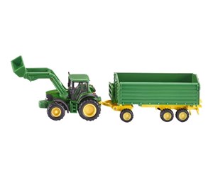 Leketøysbil - SIKU Siku 1:87 John Deere m/Frontlaster og Henger - S-1843