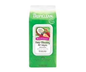 Hund - Tropiclean Deep Cleaning Pet Wipes Berry & Coconut  pk. a 100 - 61810