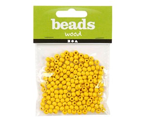 Kreative leker - Creativ Company Wooden Beads Yellow 150pcs. - 570393