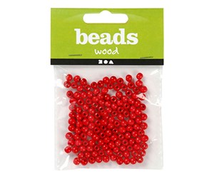 Kreative leker - Creativ Company Wooden Beads Red 150pcs. - 570394