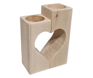 Arts & Crafts - Tilbehør - Playwood Tea light holder Heart Motif Beechwood 2 pcs. - sl204G