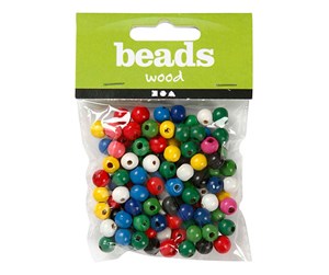 Kreative leker - Creativ Company Wooden Beads Various Colors 150pcs. - 570499