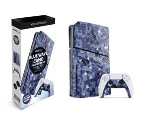 Spill - Tilbehør - MAXX TECH Slim Faceplates + Controller Faceplates - Blue Wave Camo - Deksel - Sony PlayStation 5 - MXT-SLFPBC-PS5