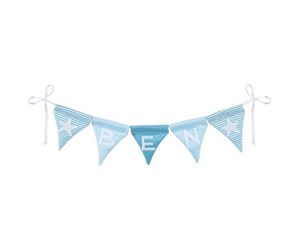 Leketøy - Goki Fabric Bunting Make Blue with 10 Flags and Alphabet Characters - 60675