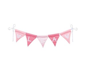 Leketøy - Goki Fabric Bunting Make Pink with 10 Flags and Alphabet Characters - 60676