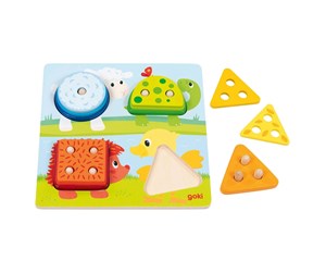 Babyleker - Goki Wooden Colors and Shapes Sorting Board Animal 12 pcs. - 58419