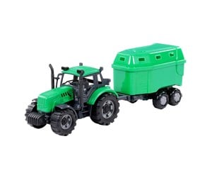 Leketøysbil - Cavallino Toys Cavallino Tractor with Horse Trailer Green Scale 1:32 - 1272FM04