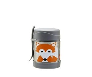 Barnerom - 3 Sprouts - Stainless Steel Food Jar and Spork - Gray Fox - IFJFOX