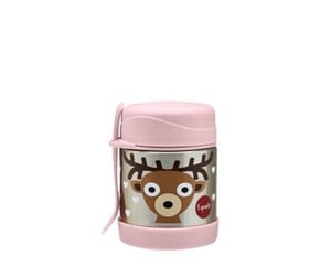 Barnerom - 3 Sprouts Stainless Steel Food Jar and Spork - Pink Deer - IFJDEE