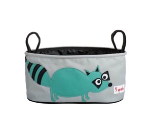 Barnerom - 3 Sprouts - Stroller Organizer - Teal Raccoon - ISORAC