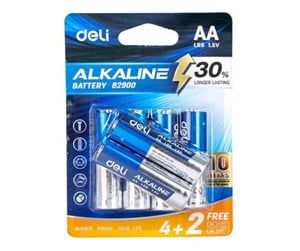 Batteri - Deli Office Alkaline batteries Deli  AA LR6 4+2 pcs - E82900