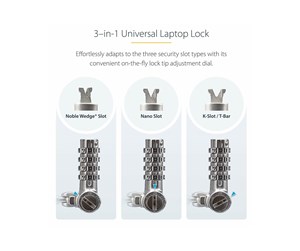 Kabinett tilbehør (kjølepasta mv.) - StarTech.com 25-Pack Laptop Lock Compatible w/Noble Wedge/Nano/K-Slot - security cable lock - UNIVCS25-LAPTOP-LOCK