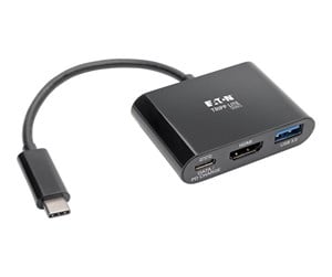 Dokkingstasjon - Eaton Series USB C to HDMI Adapter w/USB-A Hub and PD Charging - USB 3.1 Thunderbolt 3 Compatible 4K x 2K @ 30 Hz Black USB Type C USB-C - U444-06N-H4UB-C