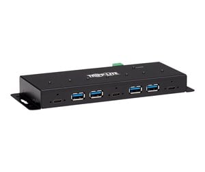 USB-hub - Eaton series 7-Port Industrial-Grade USB 3.1 Gen 2 Hub - 10 Gbps 4 USB-A & 3 USB-C 15 kV ESD Immunity Metal Housing TAA USB-hub - 7 porter - Svart - U460-4A3C-IND