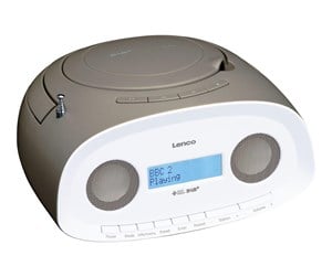 DAB, nettverks- og klokkeradio - Lenco SCD-69TP - DAB+ FM boombox with CD MP3 USB - Taupe - DAB/DAB+/FM - Stereo - Grå - SCD-69T