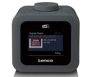 DAB, nettverks- og klokkeradio - Lenco CR-620GY - DAB+/FM Clock Radio with colour display - Grey - DAB/DAB+/FM - CR-620GY