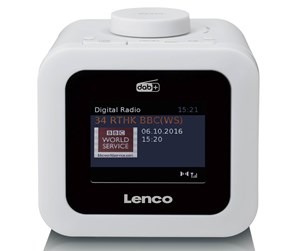 DAB, nettverks- og klokkeradio - Lenco CR-620WH - DAB+/FM Clock Radio with colour display - White - DAB/DAB+/FM - Hvit - CR-620WH