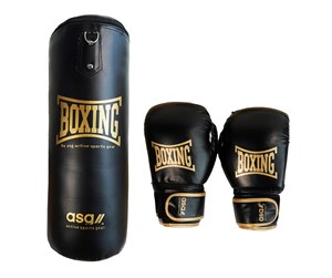 Sport & Fitness - ASG Junior Boxing Bag - 11 Kg. (Gloves + Bag) Black/Gold - ASG4180GULDONE SIZE