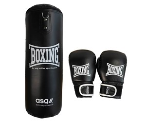 Sport & Fitness - ASG Junior Boxing Bag - 11 Kg. (Gloves + Bag) Black/White - ASG4180HVIDONE SIZE