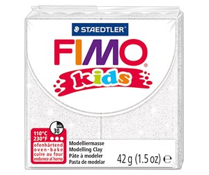 Byggesett - Fimo Kids Modeling Clay White Glitter 42gr - 78534