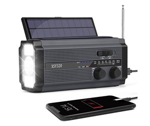 DAB, nettverks- og klokkeradio - Lippa Emergency Solar Radio - Black - AM/FM - Mono - Svart - LPFMR02