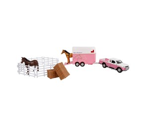 Leketøysbil - Kids Globe Mitsubishi with Horse Trailer - 520205