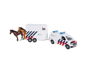 Leketøysbil - Kids Globe VW Transporter Police with Horse Trailer - 520323