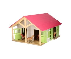 Treleker - Kids Globe Horse stable Pink with 2 boxes and storage 1:24 - 610168