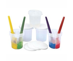 Kreative leker - Colorations Paint Cup with Lid and 2 Divider Compartments Set of 5 - CHSPLITC