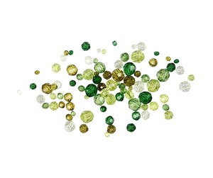 Kreative leker - Creativ Company Facet Beads Mix Green Glitter 45 grams - 618811