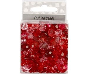 Kreative leker - Creativ Company Faceted Beads Mix Red Harmony 45 grams - 618851