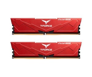 RAM - Team Group T-Force Vulcan DDR5-5200 - 32GB - CL40 - Dual Channel (2 pcs) - AMD EXPO & Intel XMP - Rød - FLRD532G5200HC40CDC01