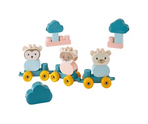 Babyleker - Abrick Animal Train Bear with Building Blocks in Suitcase 28 pcs. - 7923