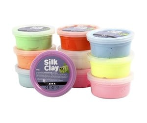 Kreative leker - Creative Company Silk Clay - Basic Colours (10 x 40 g) - 79146