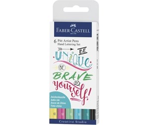 Skrive- & Tegneverktøy - Faber Castell Pitt Artist Pen Hand Lettering Set - Pastel (6 pcs) - 267116