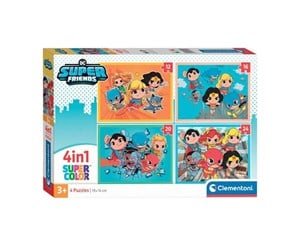 Puslespill - Clementoni Jigsaw Puzzle 4in1 DC Super Friends Gulv - 21520