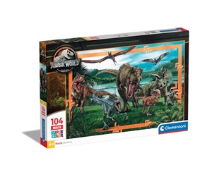 Puslespill - Clementoni Jigsaw Puzzle Super Color Maxi Jurassic World 104pcs. Gulv - 23770