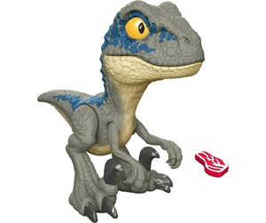 Figurer - Jurassic World MEGA Roar Blue Velociraptor Dinosaur Toy 19.5cm - HVB44