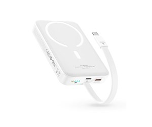 Nødlader - Baseus Magnetic Mini 10000mAh 20W MagSafe (White) Nødlader - Hvit - 10000 mAh - P1002210B223-00