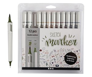 Skrive- & Tegneverktøy - Creativ Company Sketch Marker - Douche Colors 12 pcs. (37379) - 37379