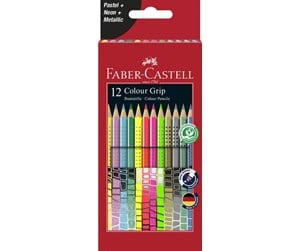 Skrive- & Tegneverktøy - Faber Castell 12 Color Pencil Color Grip Special Pastel-Neon Box - 201569