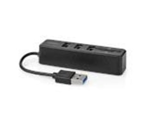 USB-hub - Nedis USB-hub | 1x USB-A | 3x USB A Female | 5 port(s) USB-hub - USB 2.0 - 4 porter - Svart - CCGB60250BK01