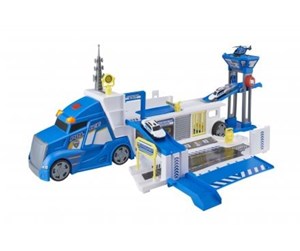 Leketøysbil - Teamsterz Police Command Transporter, helicopter and 2 toy cars - 1417332