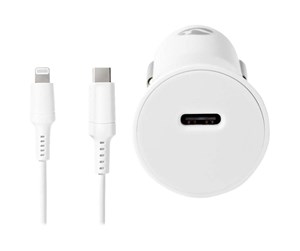 Mobil - Adaptere og ladere - Nedis car power adapter - 24 pin USB-C - 20 Watt - CCPDL20W111WT